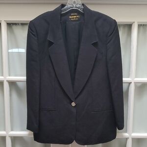 Women's Black Linen Blazer Collectibe Gold By Giorgio Sant Angelo - Size 14